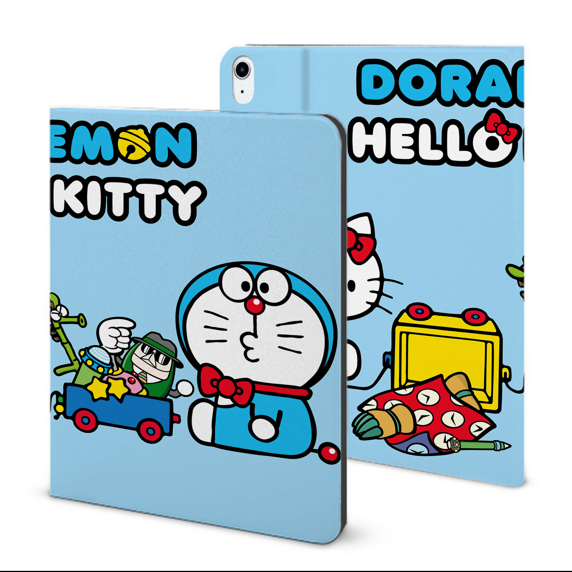 （画像用） ドラえもん Doraemon IPad ケース ブック型 PUレザー TPU 耐衝撃 軽量 薄型 ペン収納なし 全面保護 IPad 各モデル対応